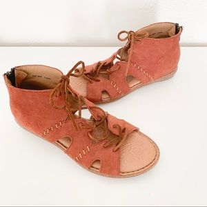 Born Nea Nubuck Gladiator Lace Up Sandals